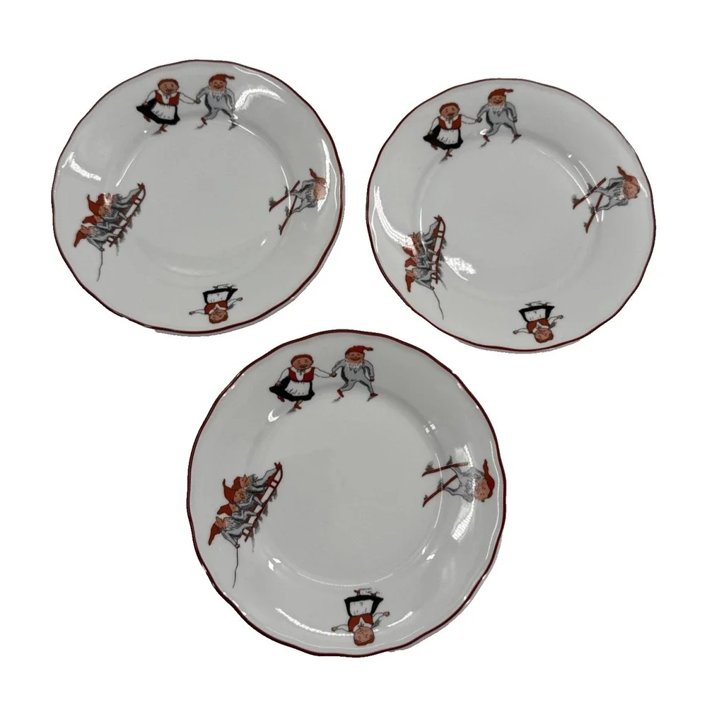 Porsgrund Nisse Bread Plate Made In‎ Norway Gnome Motif Lot Of 3